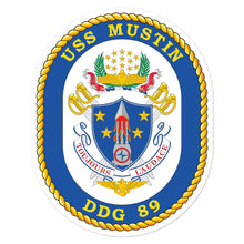 Load image into Gallery viewer, USS Mustin (DDG-89) Ship&#39;s Crest Vinyl Sticker