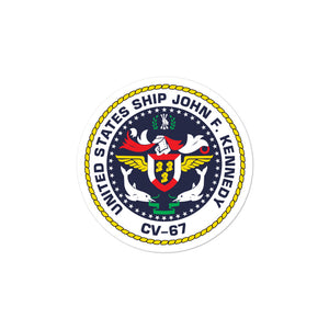 USS John F. Kennedy (CV-67) Ship's Crest Vinyl Sticker
