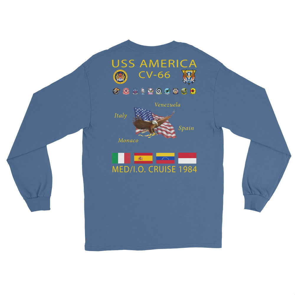 USS America (CV-66) 1984 Long Sleeve  Cruise Shirt