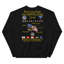 Load image into Gallery viewer, USS Constellation (CV-64) 1997 Cruise Sweatshirt - FAMILY