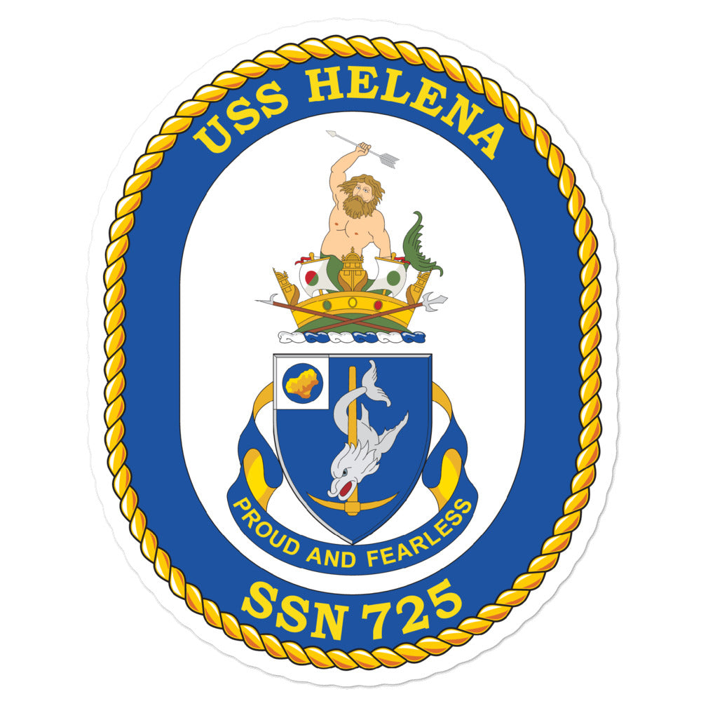 USS Helena (SSN-725) Ship's Crest Vinyl Sticker