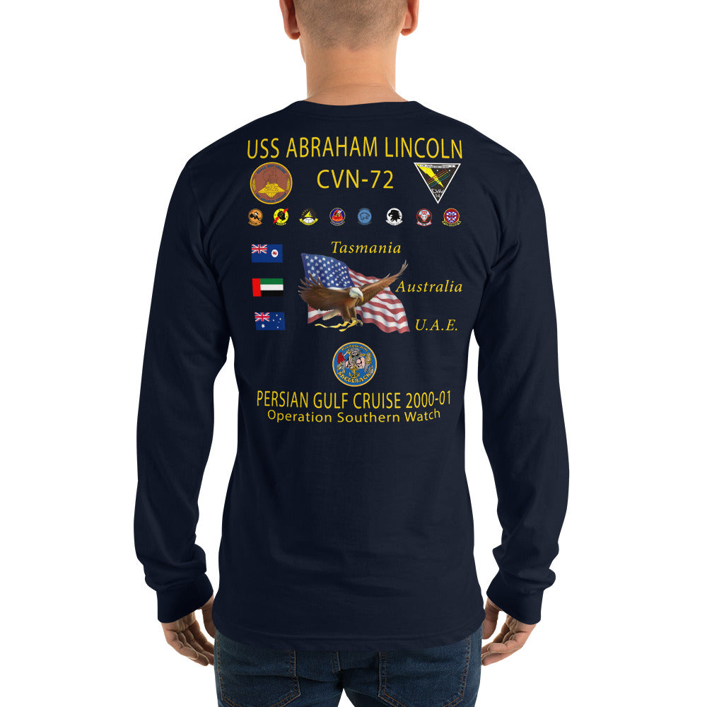 USS Abraham Lincoln (CVN-72) 2000-01 Long Sleeve Cruise Shirt