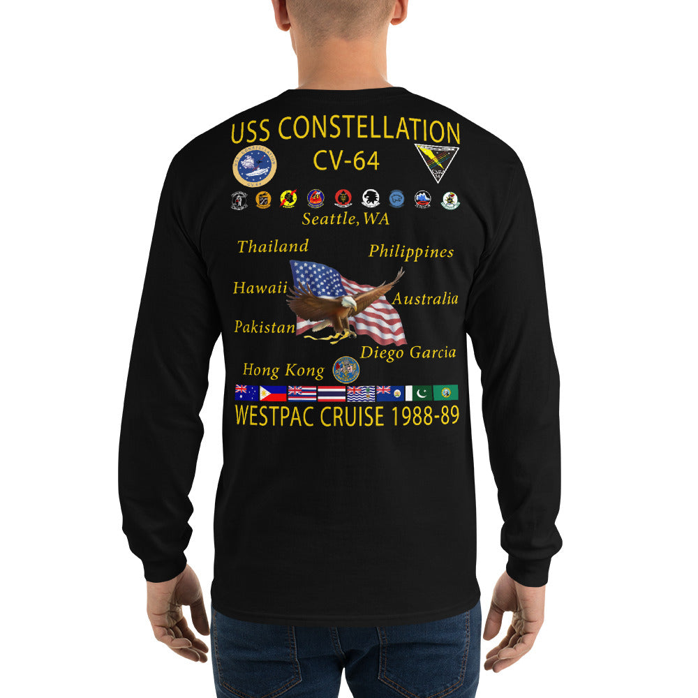 USS Constellation (CV-64) 1988-89 Long Sleeve Cruise Shirt