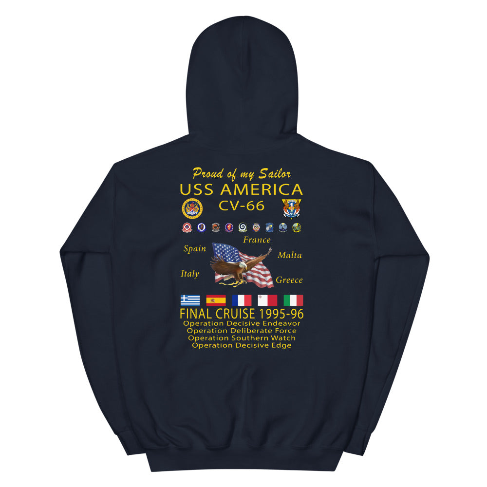 USS America (CV-66) 1995-96 Cruise Hoodie - FAMILY