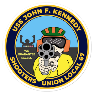 USS John F. Kennedy (CVA/CV-67) Shooters Union Local 67 Vinyl Sticker