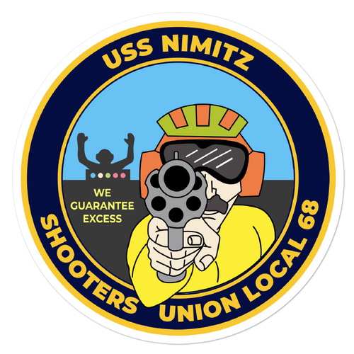 USS Nimitz (CVN-68) Shooters Union Local 68 Sticker