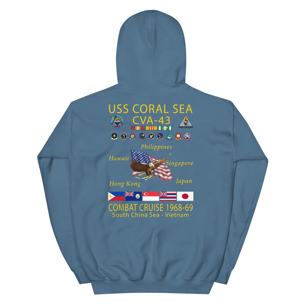 USS Coral Sea (CVA-43) 1968-69 Cruise Hoodie