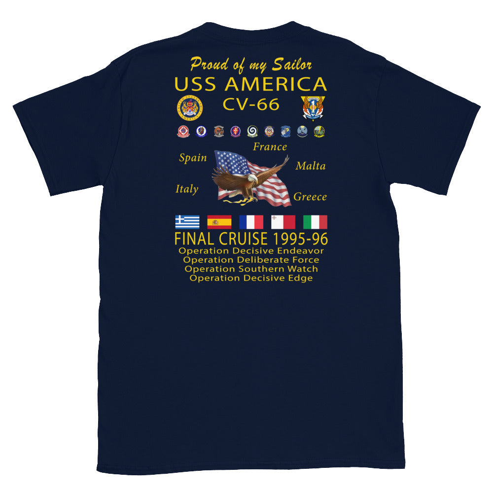 USS America (CV-66) 1995-96 Cruise Shirt - FAMILY