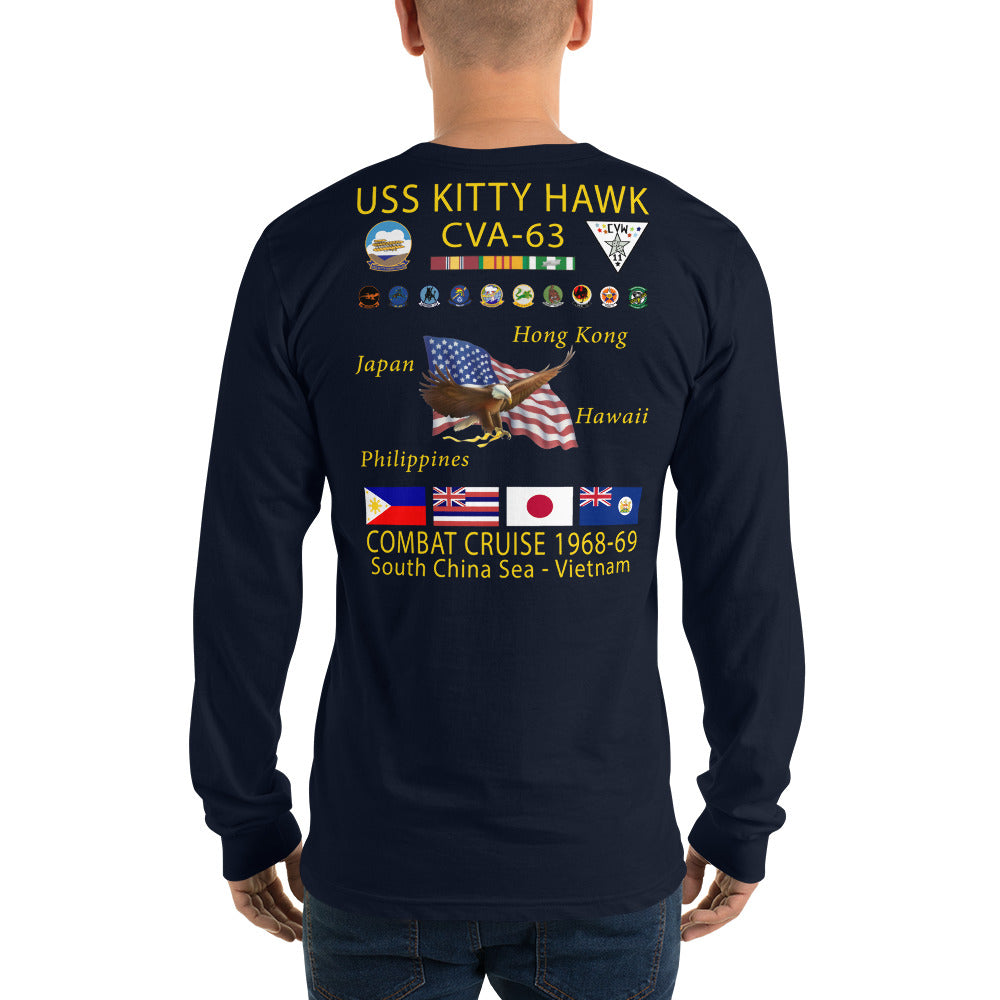 USS Kitty Hawk (CVA-63) 1968-69 Long Sleeve Cruise Shirt