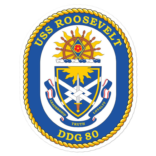 USS Roosevelt (DDG-80) Ship's Crest Vinyl Sticker