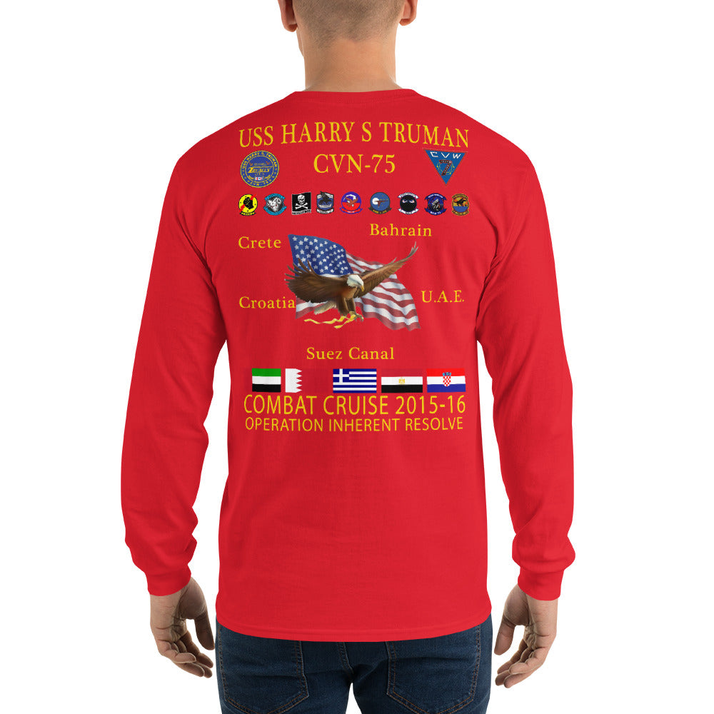 USS Harry S. Truman (CVN-75) 2015-16 Long Sleeve Cruise Shirt
