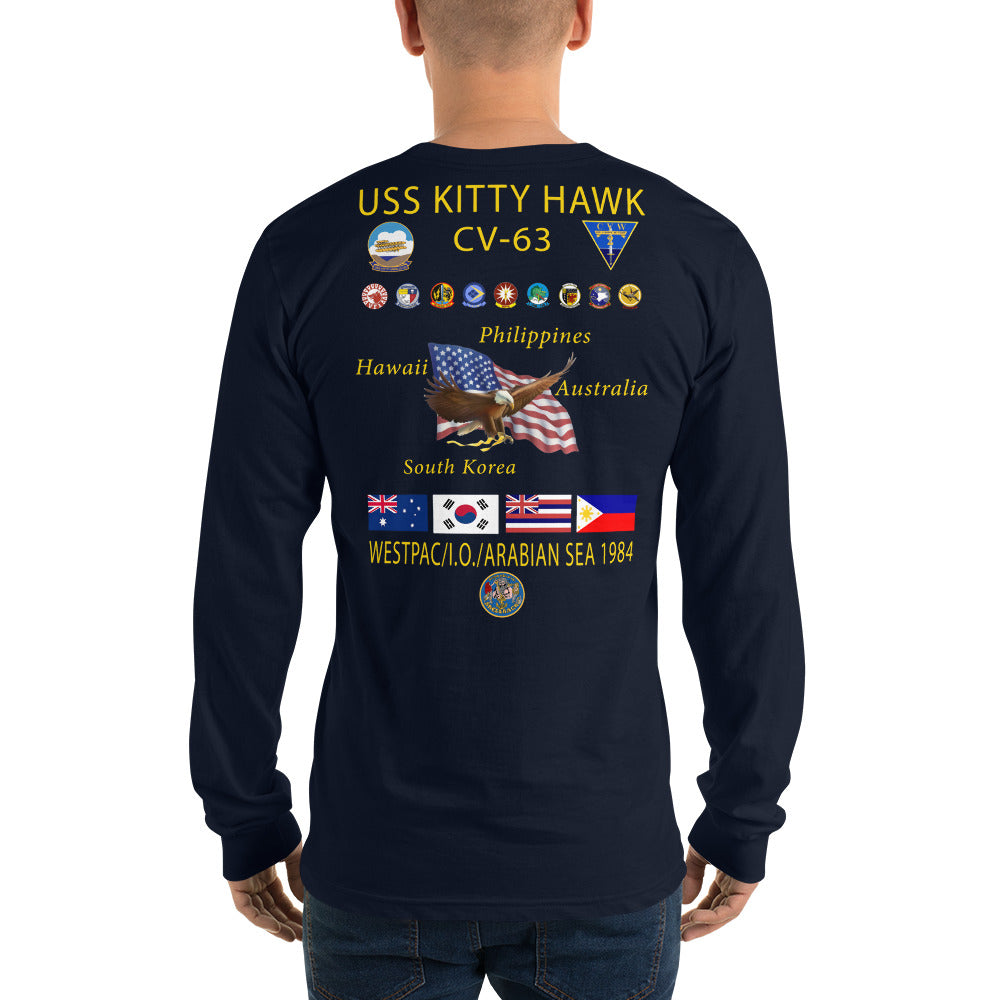 USS Kitty Hawk (CV-63) 1984 Long Sleeve Cruise Shirt