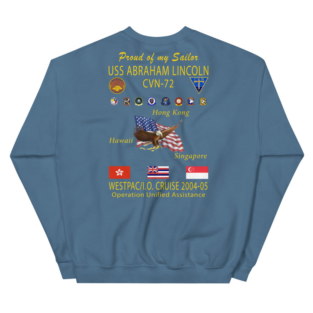 USS Abraham Lincoln (CVN-72) 2004-05 Cruise Sweatshirt - Family