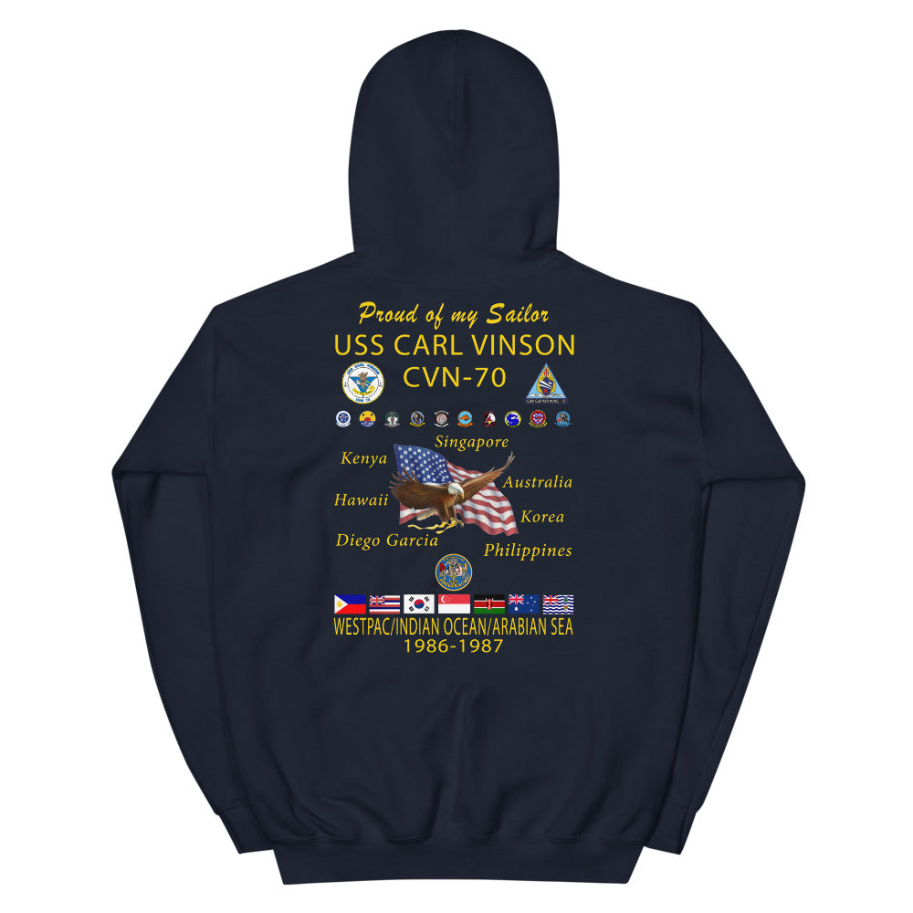 USS Carl Vinson (CVN-70) 1986-87 Cruise Hoodie - Family