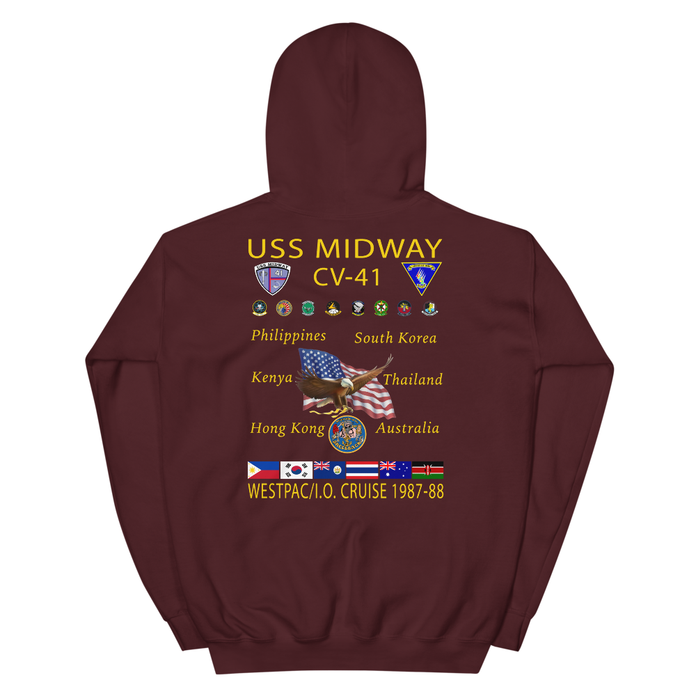 USS Midway (CV-41) 1987-88 Cruise Hoodie