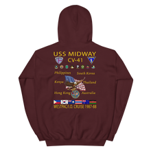 Load image into Gallery viewer, USS Midway (CV-41) 1987-88 Cruise Hoodie