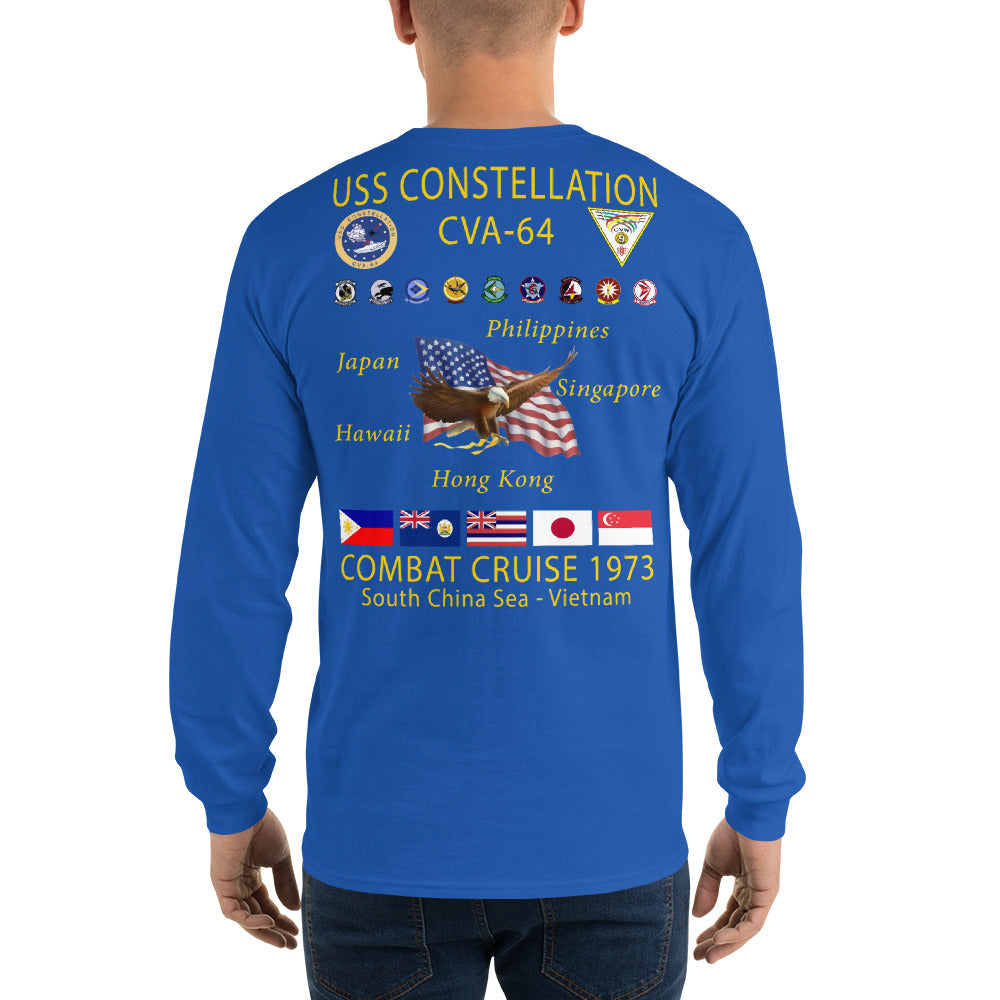 USS Constellation (CVA-64) 1973 Long Sleeve Cruise Shirt
