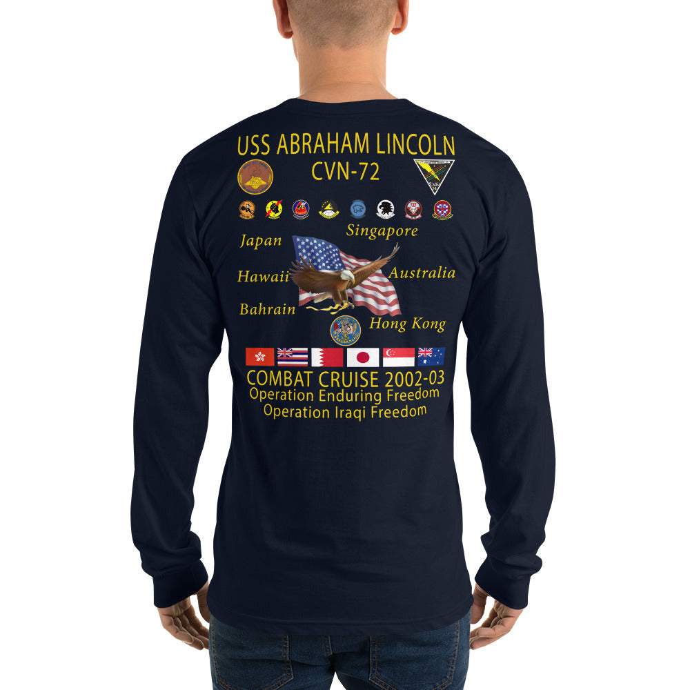 USS Abraham Lincoln (CVN-72) 2002-03 Long Sleeve Cruise Shirt