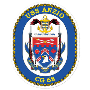 USS Anzio (CG-68) Ship's Crest Vinyl Stickers