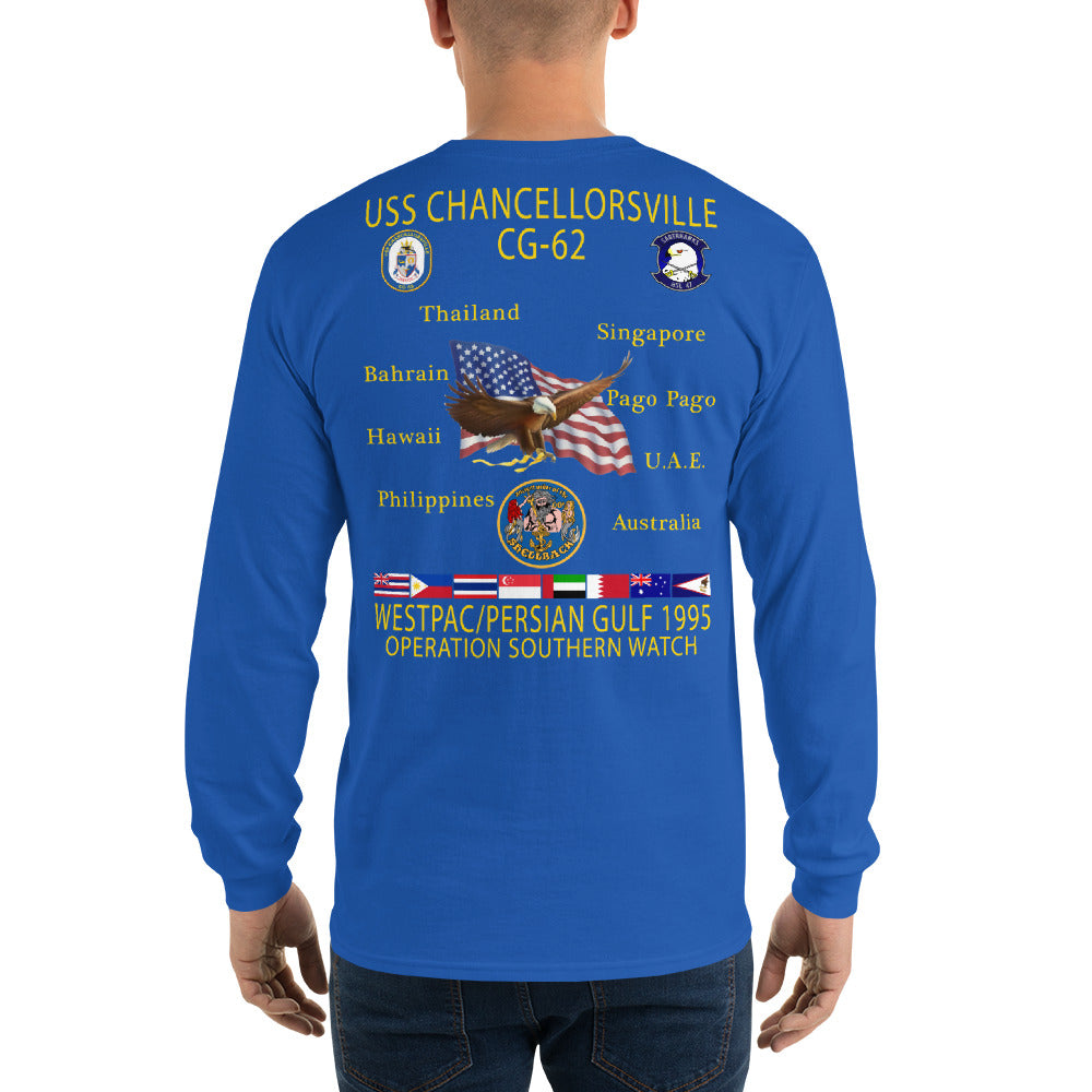USS Chancellorsville (CG-62) 1995 Long Sleeve Cruise Shirt