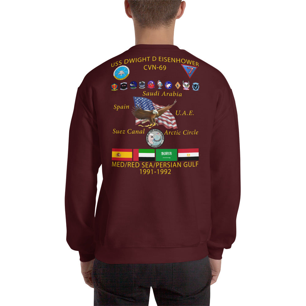 USS Dwight D. Eisenhower (CVN-69) 1991-92 Cruise Sweatshirt