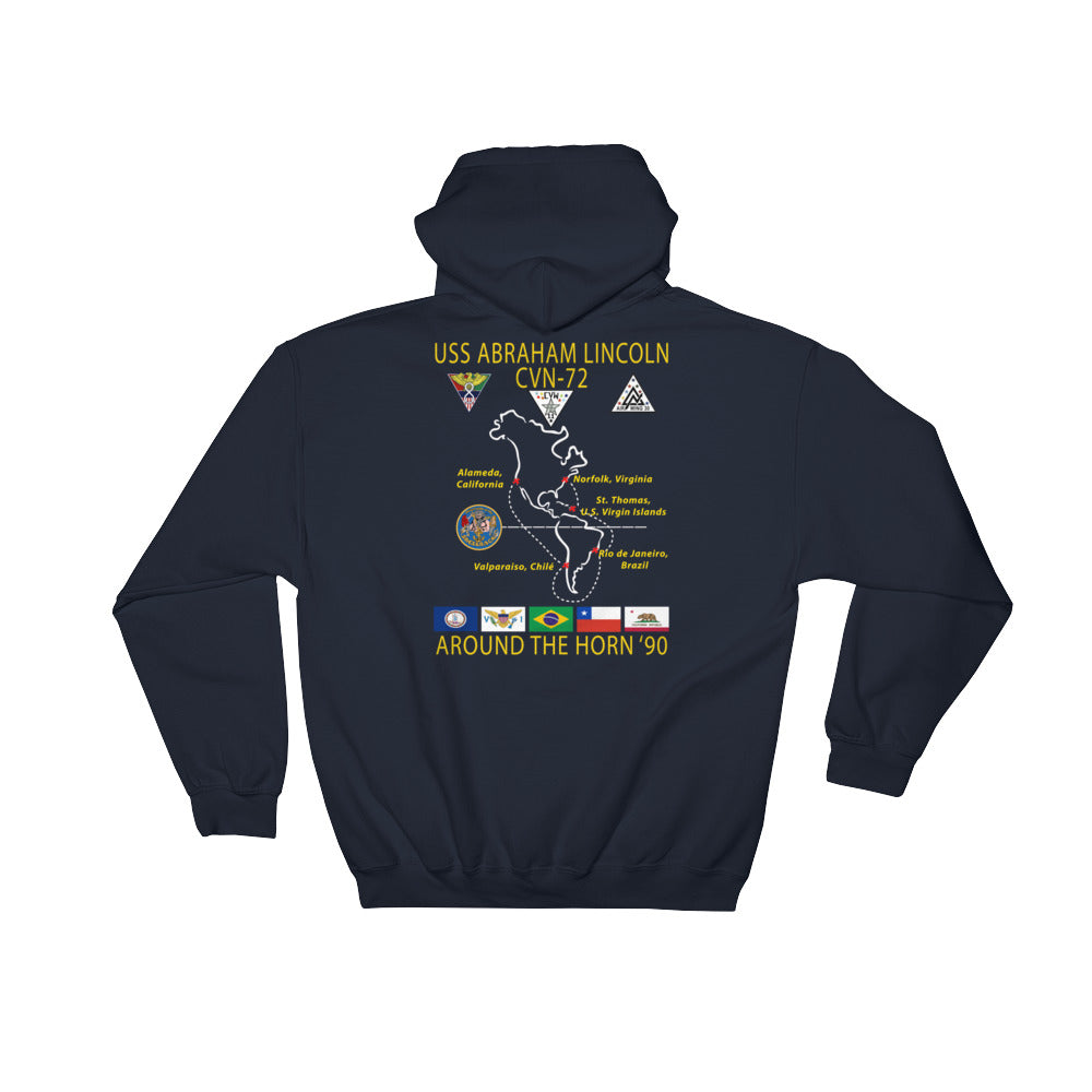 USS Abraham Lincoln (CVN-72) 1990 Around The Horn Cruise Hoodie