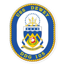 Load image into Gallery viewer, USS Dewey (DDG-105) Ship&#39;s Crest Vinyl Sticker
