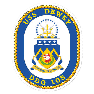 USS Dewey (DDG-105) Ship's Crest Vinyl Sticker
