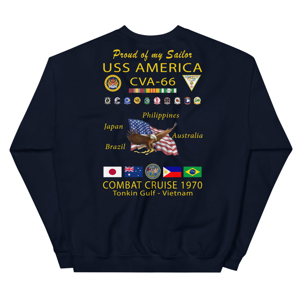 USS America (CVA-66) 1970 Cruise Sweatshirt - FAMILY