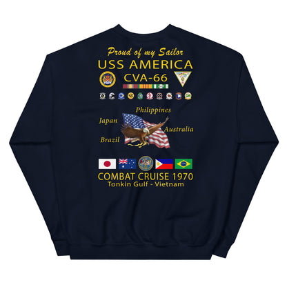 USS America (CVA-66) 1970 Cruise Sweatshirt - FAMILY