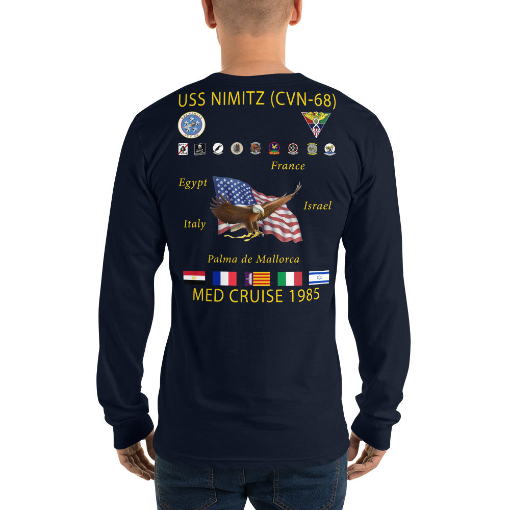 USS Nimitz (CVN-68) 1985 Long Sleeve Cruise Shirt