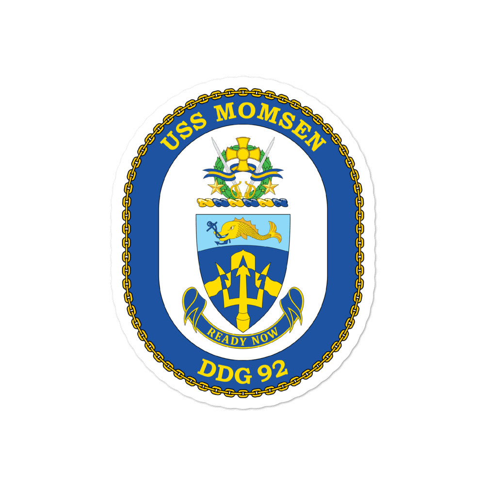 USS Momsen (DDG-92) Ship's Crest Vinyl Sticker