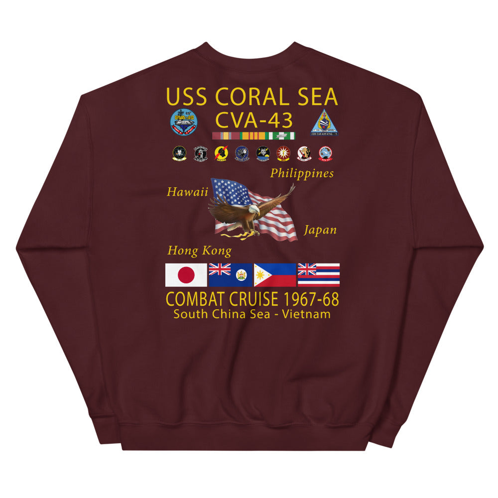 USS Coral Sea (CVA-43) 1967-68 Cruise Sweatshirt
