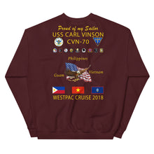 Load image into Gallery viewer, USS Carl Vinson (CVN-70) 2018 Cruise Sweatshirt - FAMILY