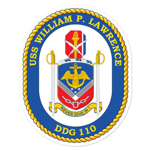USS William P. Lawrence (DDG-110) Ship's Crest Vinyl Sticker