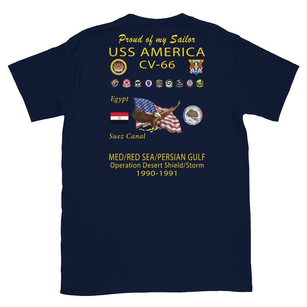 USS America (CV-66) 1990-91 Cruise Shirt ver 1 - FAMILY