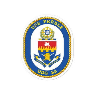 USS Preble (DDG-88) Ship's Crest Vinyl Sticker