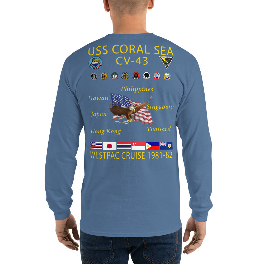 USS Coral Sea (CV-43) 1981-82 Long Sleeve Cruise Shirt