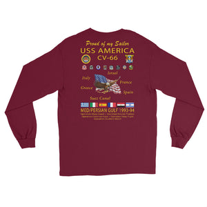 USS America (CV-66) 1993-94 Long Sleeve Cruise Shirt - FAMILY