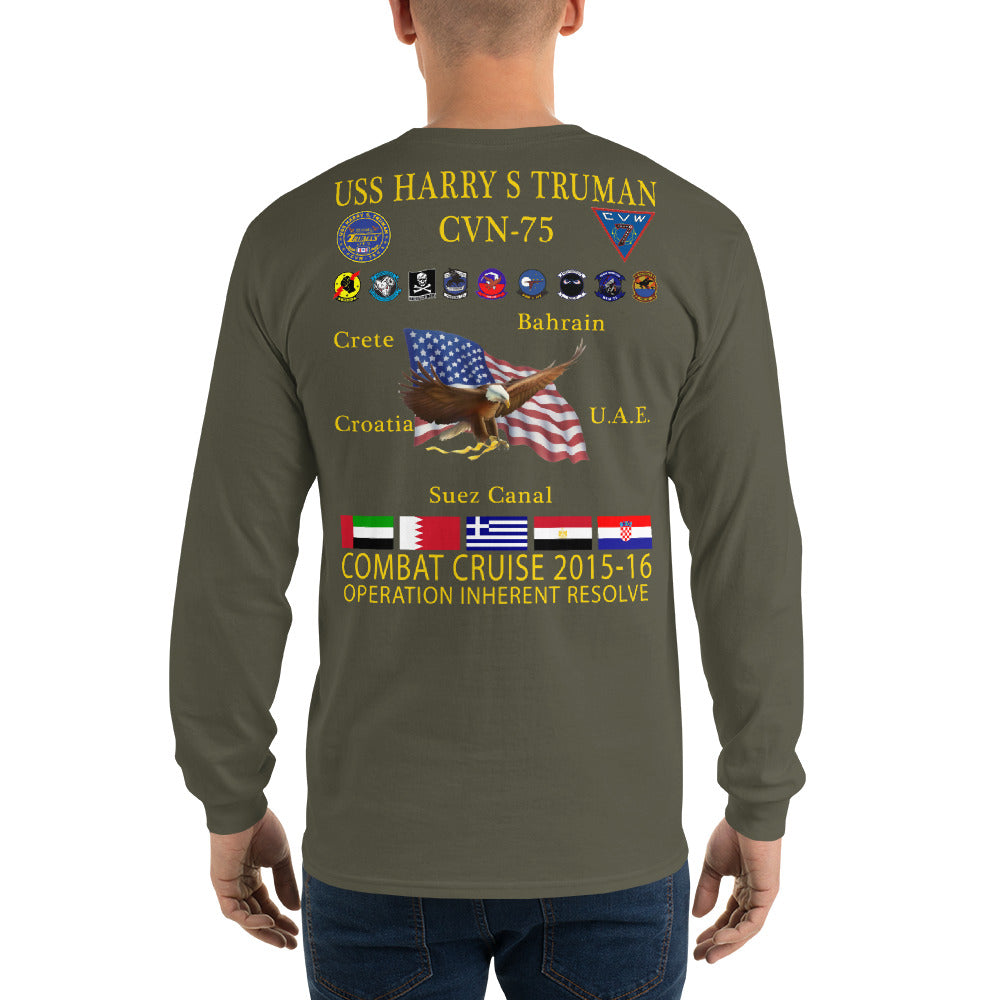 USS Harry S. Truman (CVN-75) 2015-16 Long Sleeve Cruise Shirt