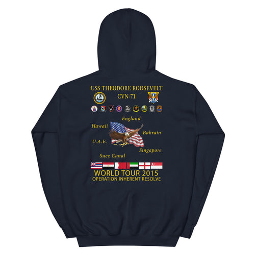 USS Theodore Roosevelt (CVN-71) 2015 Cruise Hoodie