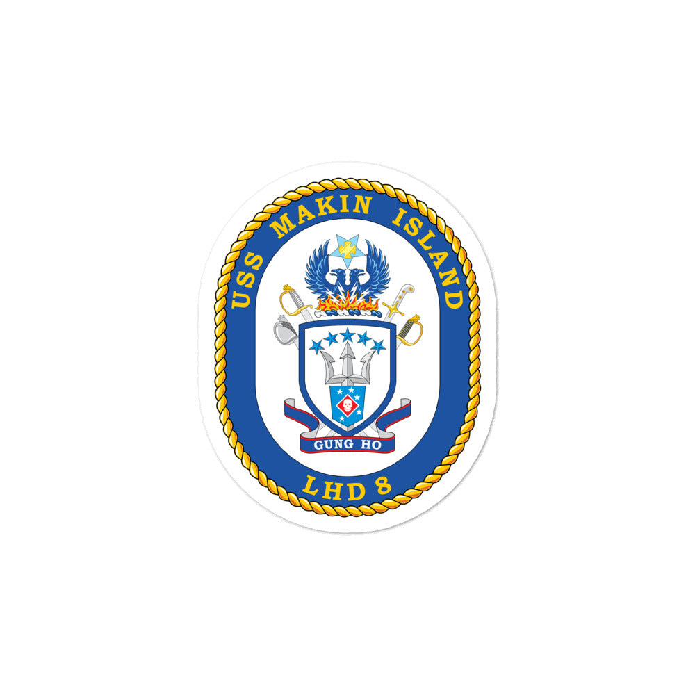 USS Makin Island (LHD-8) Ship's Crest Vinyl Sticker