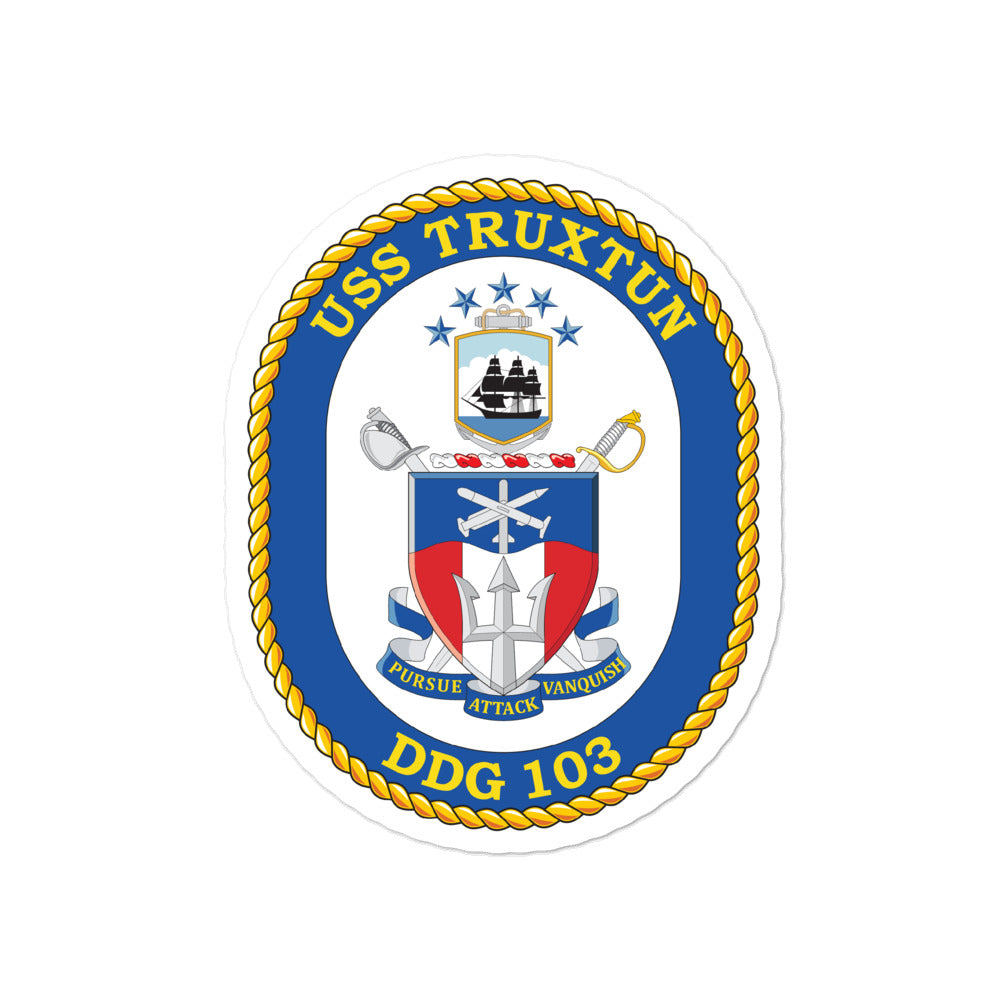 USS Truxtun (DDG-103) Ship's Crest Vinyl Sticker