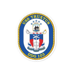USS Truxtun (DDG-103) Ship's Crest Vinyl Sticker
