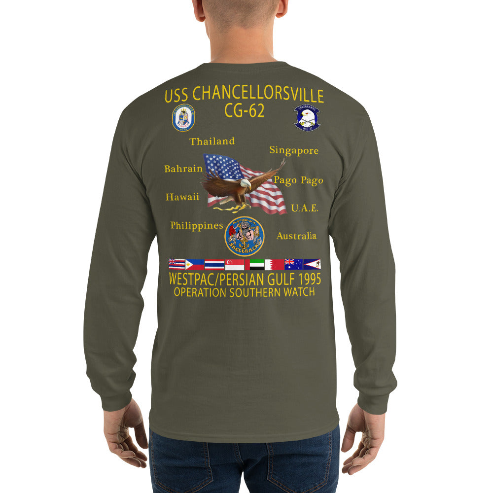 USS Chancellorsville (CG-62) 1995 Long Sleeve Cruise Shirt