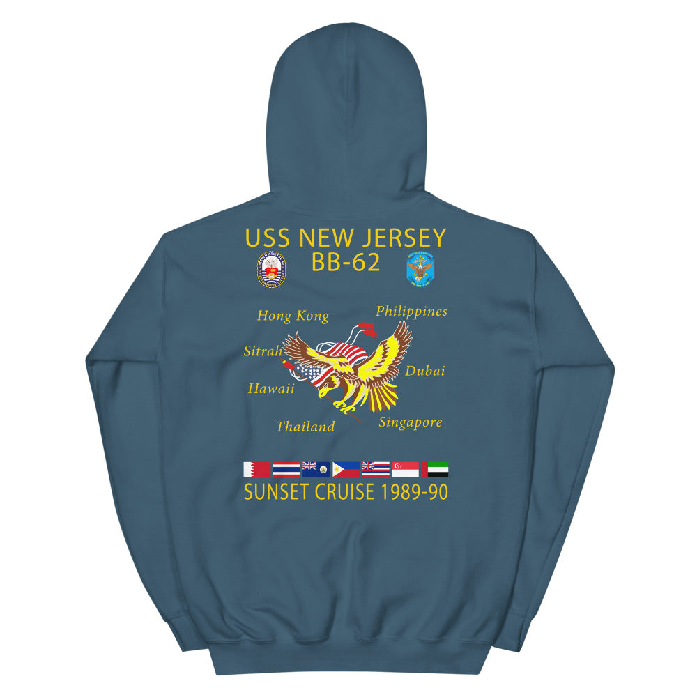 USS New Jersey (BB-62) 1989-90 Cruise Hoodie