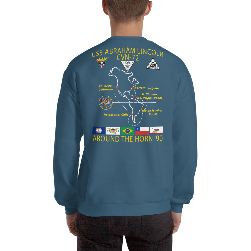 USS Abraham Lincoln (CVN-72) 1990 Around The Horn Cruise Sweatshirt