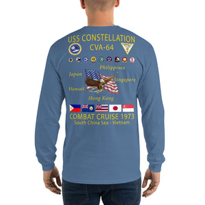 USS Constellation (CVA-64) 1973 Long Sleeve Cruise Shirt