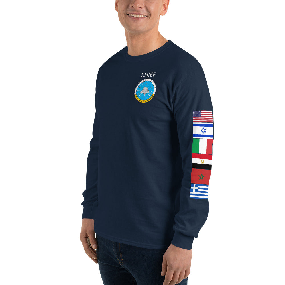 IKE CUSTOM w/FLAGS - E HUGHES - Long Sleeve Shirt