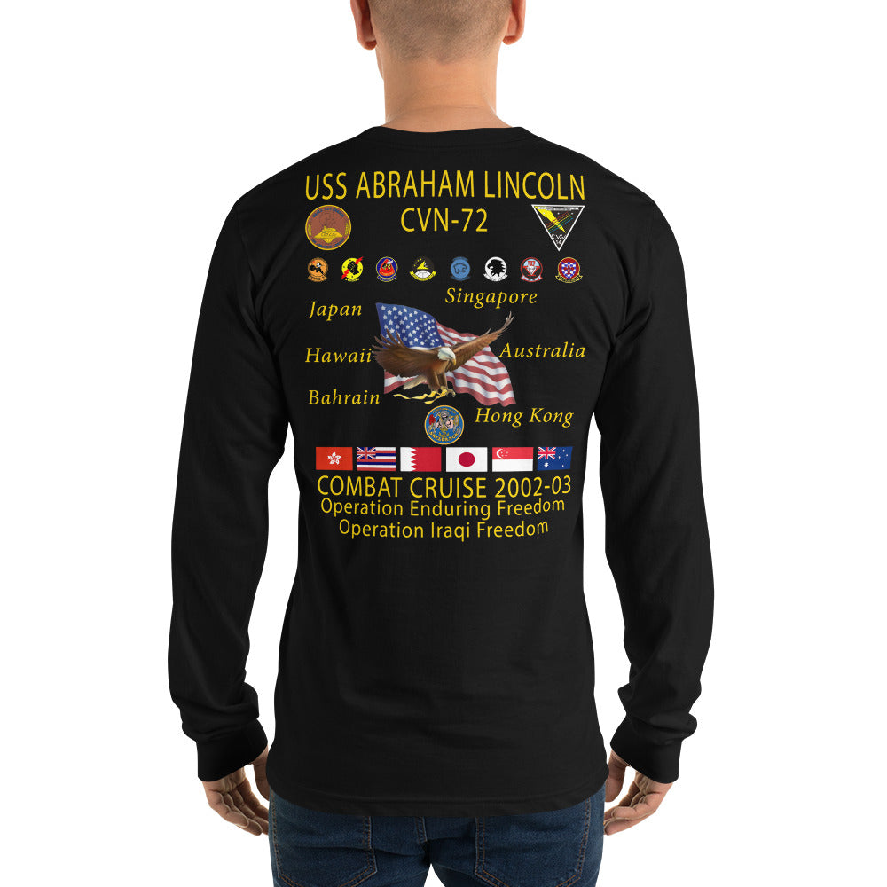USS Abraham Lincoln (CVN-72) 2002-03 Long Sleeve Cruise Shirt